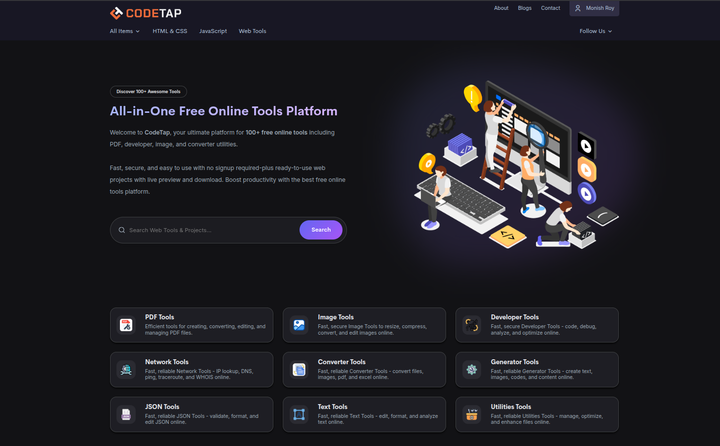 CodeTap Website Overview